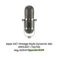 Long & McQuade Apex 447 Vintage Style Dynamic Mic offer