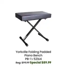 Long & McQuade Yorkville Folding Padded Piano Bench offer
