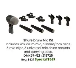 Long & McQuade Shure DMK57-52 Drum Mic Kit with Beta 52A and 3x SM57 offer