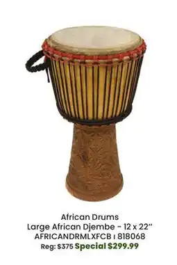 Long & McQuade African Drums Large African Djembe - 12 x 22 offer