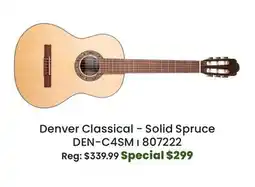 Long & McQuade Denver Classical Solid Spruce Nylon String Guitar offer