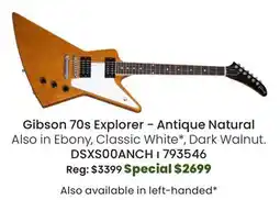 Long & McQuade Gibson 70s Explorer Electric Guitar with Hardshell Case - Antique Natural offer