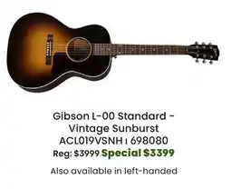 Long & McQuade Gibson L-00 Standard - Vintage Sunburst offer