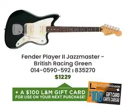 Long & McQuade Fender Limited Edition Player II Jazzmaster, Rosewood Fingerboard - British Racing Green offer