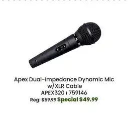 Long & McQuade Apex320 Dual-Impedance Dynamic Microphone w/XLR Cable offer