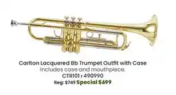 Long & McQuade Carlton Bb Trumpet Outfit, Lacquered w/Case offer