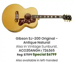 Long & McQuade Gibson SJ-200 Original - Antique Natural offer