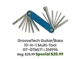 Long & McQuade GrooveTech Guitar/Bass 10-in-1 Multi-Tool offer