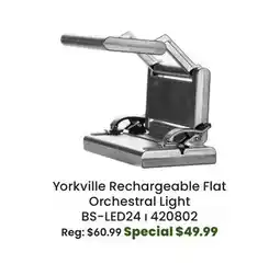 Long & McQuade Yorkville Sound Rechargeable Flat Orchestral Light offer