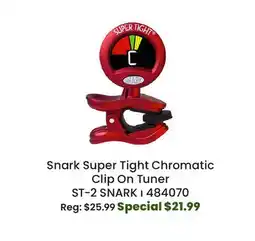Long & McQuade Snark Super Tight Chromatic Clip On Tuner offer