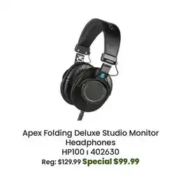 Long & McQuade Apex Folding Deluxe Studio Monitor Headphones offer