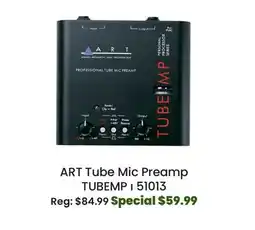Long & McQuade ART Pro Audio Tube Mic Preamp offer