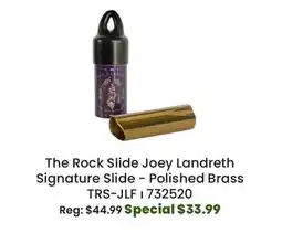 Long & McQuade The Rock Slide Joey Landreth Signature Slide - Polished Brass offer