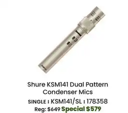 Long & McQuade Shure KSM141 Dual Pattern Condenser Mics offer