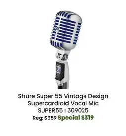 Long & McQuade Shure Super 55 - Vintage Design Supercardioid Vocal Microphone offer