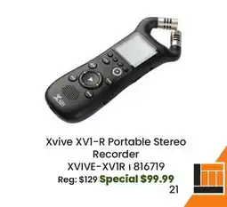 Long & McQuade Xvive Audio XV1-R Portable Stereo Recorder offer