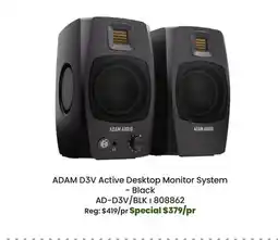 Long & McQuade ADAM D3V Active Desktop Monitor System - Black (Pair) offer