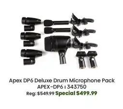 Long & McQuade Apex DP6 Deluxe Drum Microphone Pack offer