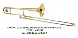 Long & McQuade Carlton Lacquered Trombone Outfit with Case offer