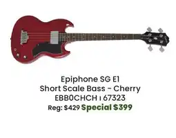 Long & McQuade Epiphone SG E1 Short Scale Bass - Cherry offer