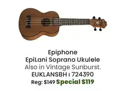 Long & McQuade Epiphone EpiLani Soprano Ukulele offer