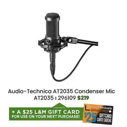 Long & McQuade Audio-Technica AT2035 Condenser Microphone offer