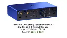 Long & McQuade Focusrite Anniversary Edition Scarlett 2i2 offer