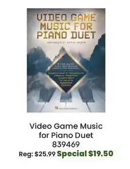 Long & McQuade Video Game Music for Piano Duet offer