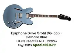 Long & McQuade Epiphone Dave Grohl DG-335-Pelham Blue offer