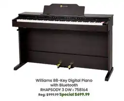 Long & McQuade Williams Pianos Rhapsody III 88-Key Digital Piano with Bluetooth - Deep Walnut offer