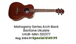 Long & McQuade Mahogany Series Arch Back Baritone Ukulele offer