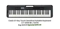 Long & McQuade Casio CT-S300 61-key Portable Keyboard, Touch Sensitive offer