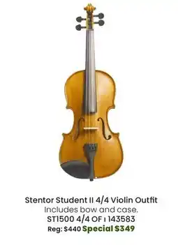 Long & McQuade Stentor Student II Violin Outfit 4/4 Size offer