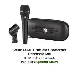 Long & McQuade Shure KSM11 Cardioid Condenser Handheld Microphone offer
