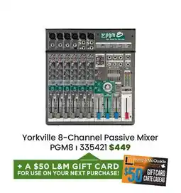 Long & McQuade Yorkville Sound 8-Channel Passive Mixer offer