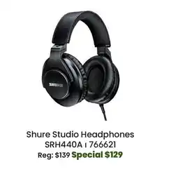 Long & McQuade Shure Studio Headphones offer