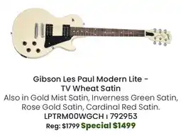 Long & McQuade Gibson Les Paul Modern Lite - TV Wheat Satin offer
