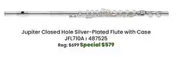 Long & McQuade Jupiter JFL710 Closed Hole, Offset G, Silver Plated C Flute offer