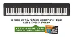 Long & McQuade Yamaha P225 88-Key Portable Digital Piano - Black offer