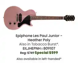 Long & McQuade Epiphone Les Paul Junior-Heather Poly offer