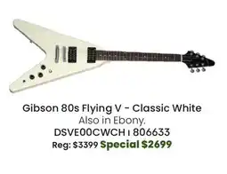Long & McQuade Gibson 80s Flying V Electric Guitar with Hardshell Case - Classic White offer