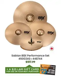 Long & McQuade Sabian B8X Performance Set Plus offer
