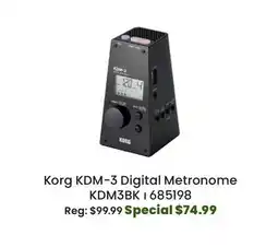 Long & McQuade Korg KDM-3 Quartz Metronome w/Volume & Rhythms - Black offer