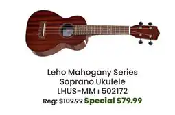 Long & McQuade Leho Mahogany Series Arch Back Soprano Ukulele offer