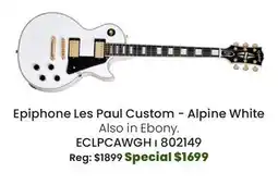 Long & McQuade Les Paul Custom Electric Guitar with Hardshell Case - Alpine White offer