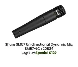 Long & McQuade Shure SM57 Unidirectional Dynamic Mic offer