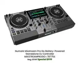 Long & McQuade Numark Mixstream Pro Go Battery-Powered Standalone DJ Controller offer