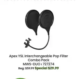 Long & McQuade YSL Interchangeable Pop Filter Combo Pk offer