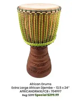 Long & McQuade African Drums African Djembe XL with Fully Carved Bottom - 13.5 x 24'' offer