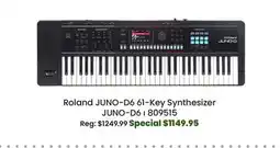 Long & McQuade Roland JUNO-D6 61-Key Synthesizer offer